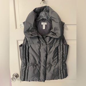 The LOFT Gunmetal Gray Cinched Waist Puffer Vest